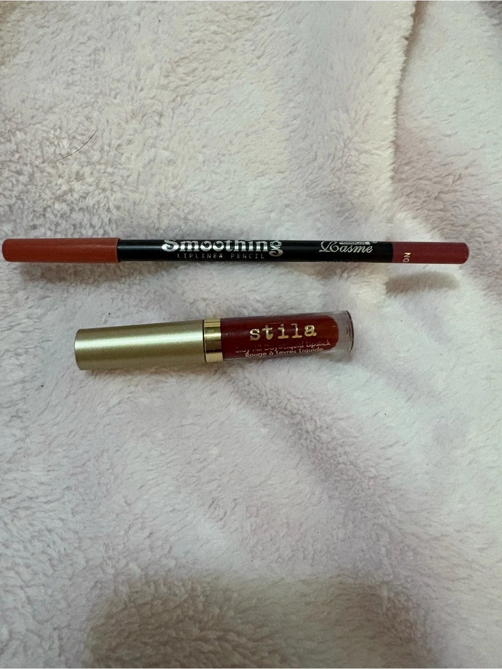 Stila Lip Glaze and Matching Lip Liner in Brick Red NEW
